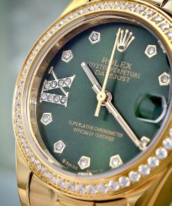 Đồng Hồ Nữ Rolex ROLEX DATEJUST dây president 3 mắc viền đá cao cấp