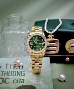 Đồng Hồ Nữ Rolex ROLEX DATEJUST dây president 3 mắc viền đá cao cấp