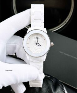Đồng hồ Nữ Chanel mặt họa tiết hoa Trà 3D cao cấp
