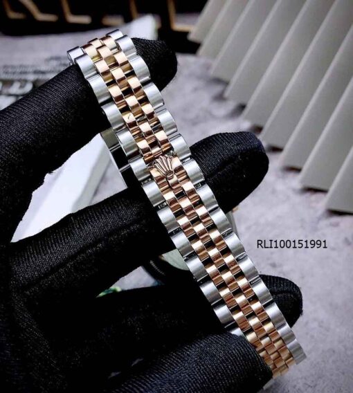 Đồng hồ Rolex DateJust nữ máy cơ mặt hồng phấn viền đính đá 31mm