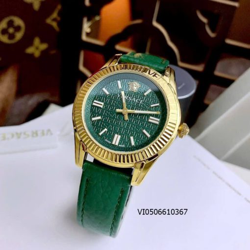 Đồng hồ Versace Greca Time Dây Da Pin Nhật cao cấp