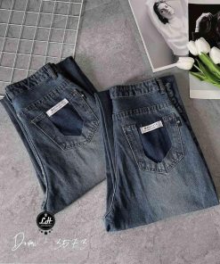 Mã 3573 Quần Jeans nữ ống rộng rách tua rua gối túi sau khoét kiểu xì teen fashion