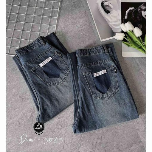 Mã 3573 Quần Jeans nữ ống rộng rách tua rua gối túi sau khoét kiểu xì teen fashion