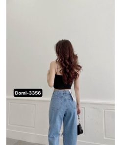 Mã 3356 Quần Jeans ulzzang ống rộng rách lớn nhiều cạp cao thời trang