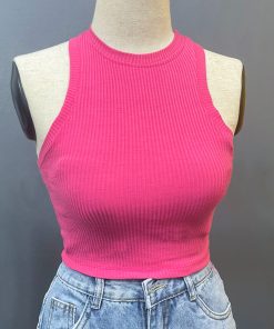 Mã ABL03 Áo ba lỗ nữ không co giãn croptop sát nách nữ ôm body thời trang Freesize 47kg