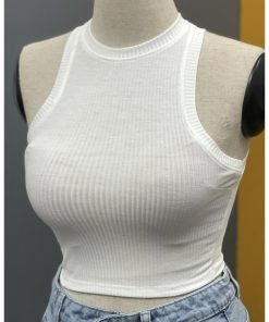 Mã ABL03 Áo ba lỗ nữ không co giãn croptop sát nách nữ ôm body thời trang Freesize 47kg