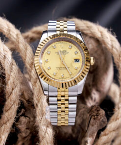 Đồng Hồ Nam Nữ Rolex DATEJUST máy Pin Nhật dây demi mặt vàng cao cấp